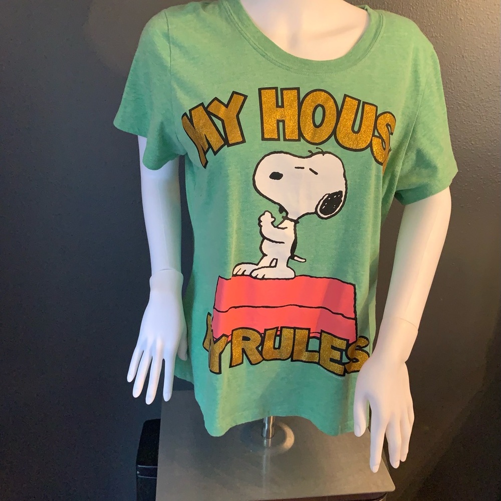Green Snoopy Graphic T-Shirt 1X